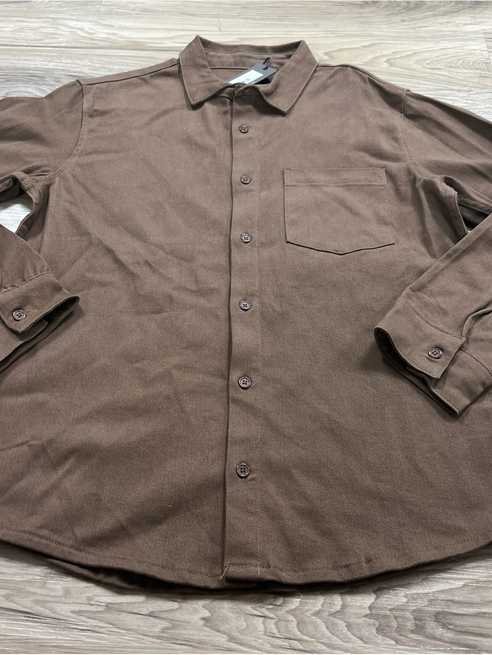 Slate & Stone Shirt Denim Twill Overshirt Brown Button Up Mens Size Small NWT